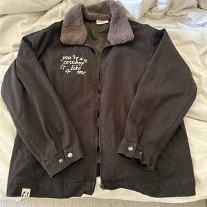 Taylor Swift Black Jacket with Gray Collar